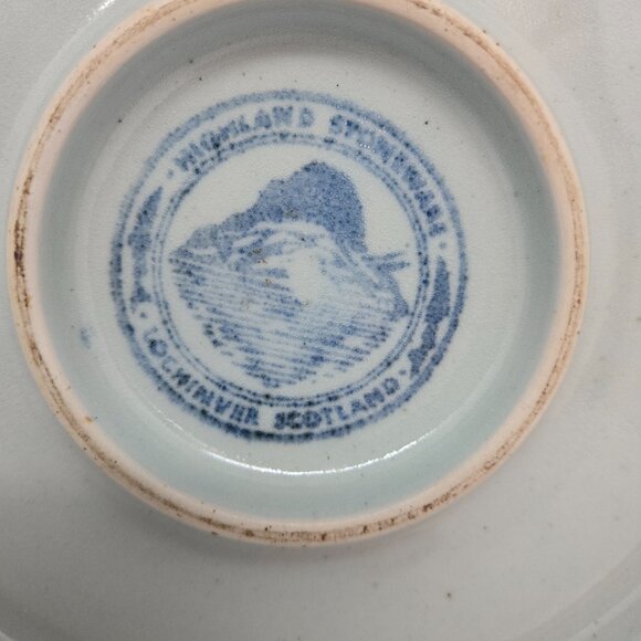 Vintage Highland Stoneware Trivet, 8.75" Round, Blue, Floral, Scotland - Picture 6 of 6